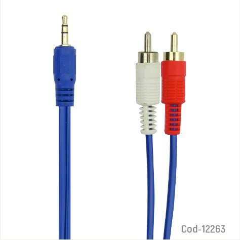 Cable 2 RCA X 1 Plug 3,5Mm, RST, 5 Metros, Alta Calidad por mayor - Electronica por mayor