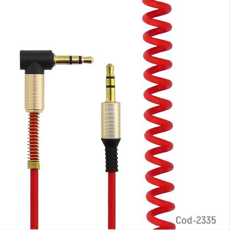 Cable De Audio 1X1 Espiral Curvo Metal, 2 Metros. En Caja. Colores. por mayor - Electronica por mayor