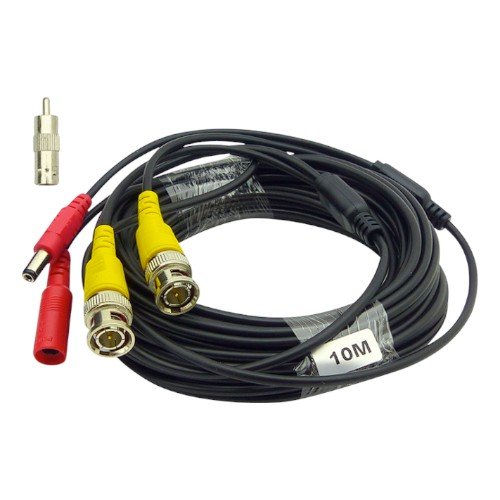 Cable Para Camara De Vigilancia, 10 Metros BNC+DC, En Bolsa. por mayor - Electrónica por mayor