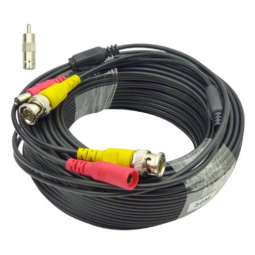 Cable Para Camara De Vigilancia, 30 Metros BNC+DC. En Bolsa por mayor - Electrónica por mayor