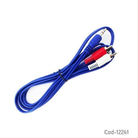 Cable RCA 2X1 Azul 1.5 Mt. Marca RST, En Bolsa. por mayor - Electrónica por mayor