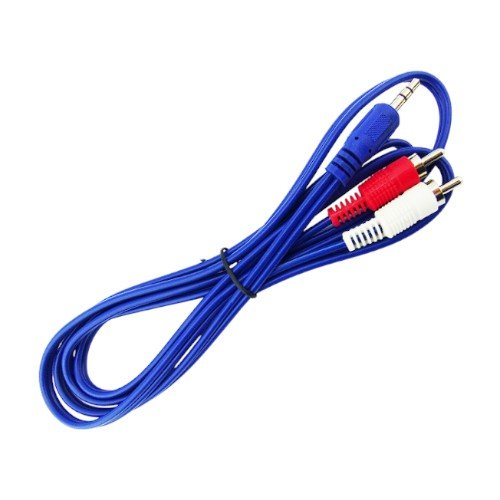 Cable RCA 2X1 Azul 1.5 Mt. Marca RST, En Bolsa. por mayor Electrónica por mayor