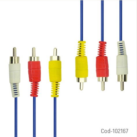 Cable RCA 3X3 De 1.5 Metros, Marca RST. por mayor - Electrónica por mayor