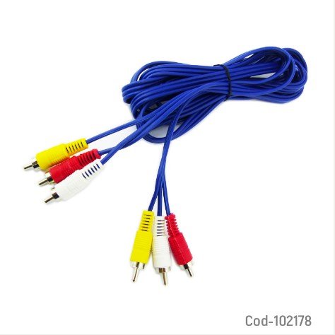 Cable RCA 3X3 RST, De 3 Metros, Alta Calidad. En Bolsa. por mayor - Electrónica por mayor