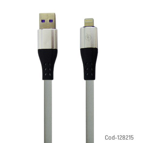 Cable USB A Lightning, Datos Y Carga, Punta Metal, Cable Plano, 1 Metro 6 Amper. por mayor - Electronica por mayor