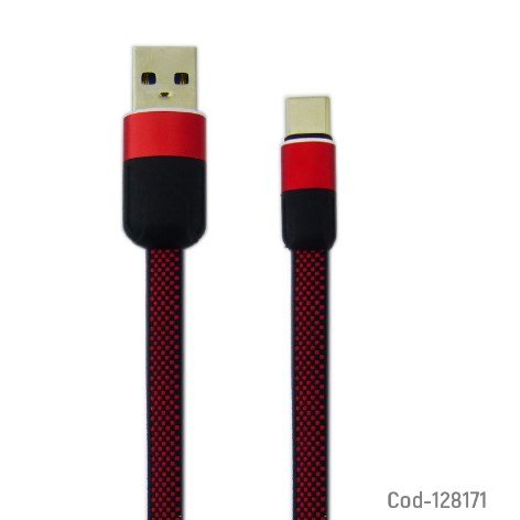 Cable USB A Type-C, Datos Y Carga, Punta Metal, Cable Malla, 1 Metro 6 Amper. por mayor - Electronica por mayor