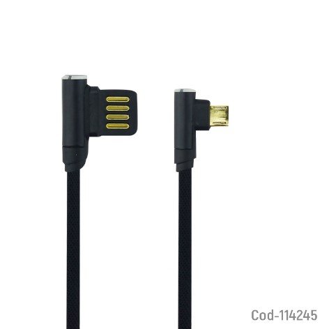 Cable USB Micro 5 PIN Curvo, 100Cm por mayor - Electronica por mayor