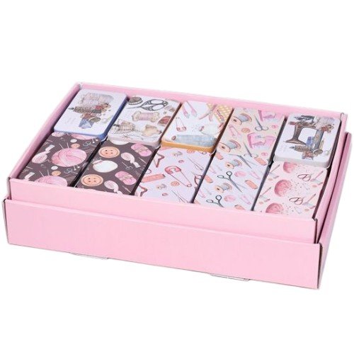 Caja de Lata para Tejer y Costura con Diseños Vintage por mayor - Hogar por mayor