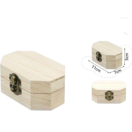 Caja de Madera Octogonal Lisa en Madera de Pino por mayor Hogar por mayor
