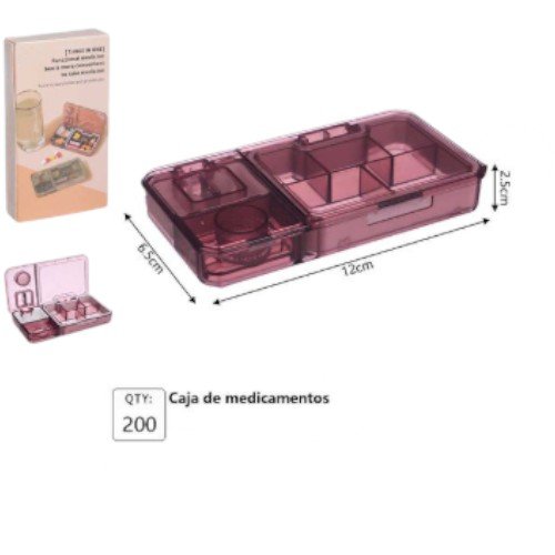 Caja de Medicamentos Portátil con Compartimentos Divisores y Cierre de Seguridad por mayor Hogar por mayor
