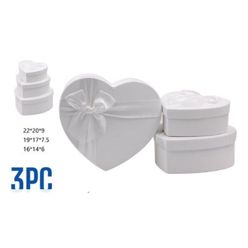 CAJA DE REGALO CORAZON BLANCO por mayor - Cotillon por mayor