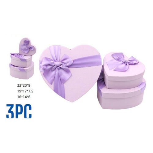 CAJA DE REGALO CORAZON MORADO por mayor - Cotillon por mayor