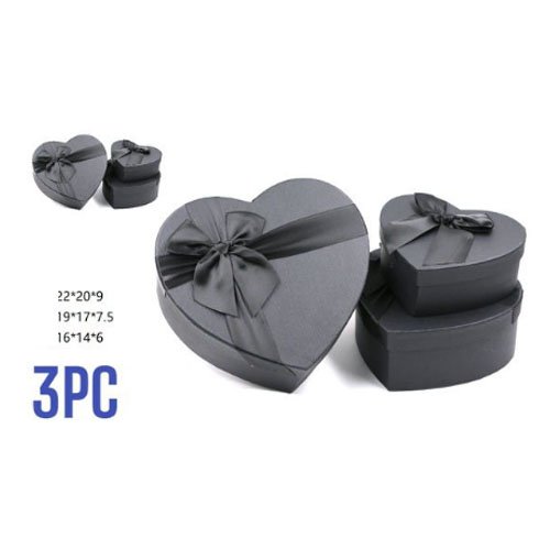 CAJA DE REGALO CORAZON NEGRO por mayor - Cotillon por mayor