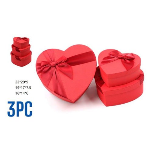 CAJA DE REGALO CORAZON ROJO por mayor Cotillon por mayor