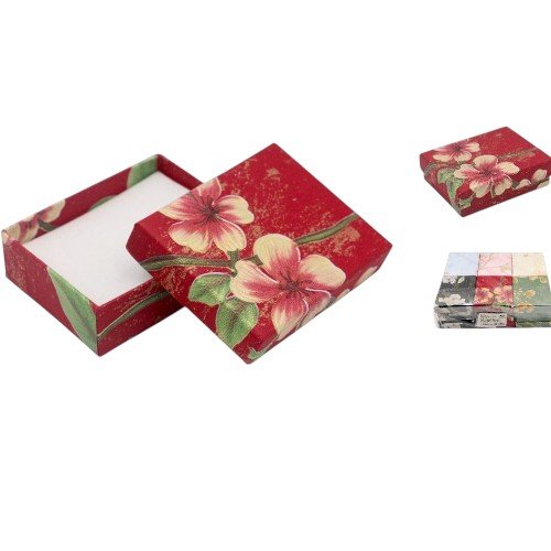 Caja de Regalo Floral Rígida para Joyería y Detalles 7 x 9 cm por mayor en Chile