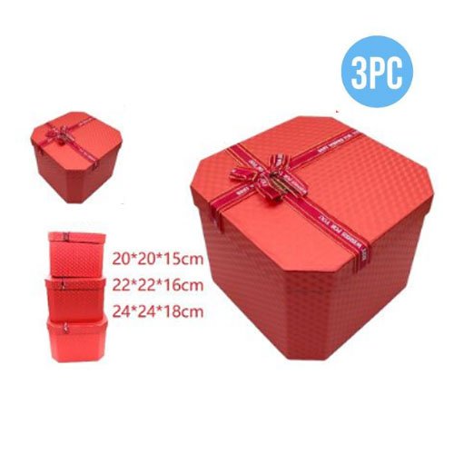 CAJA DE REGALO OCTAGONAL ROJA por mayor - Cotillon por mayor