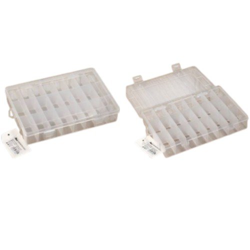 Caja Organizadora Alta Transparente de 24 Compartimentos con Tapa Abatible y Cierres de Seguridad por mayor - Belleza por mayor