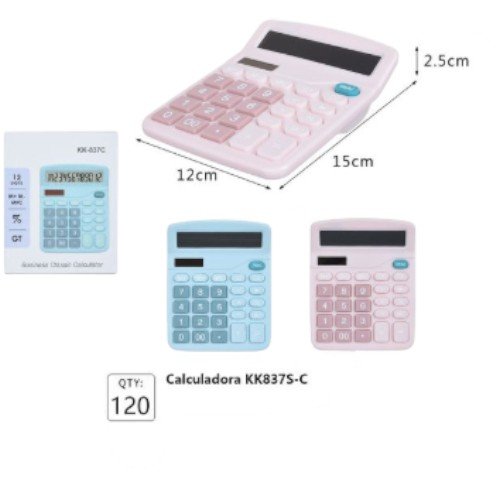 Calculadora Comercial KK837S-C con Teclas Grandes y Diseño en Colores Pastel por mayor - Electrónica por mayor