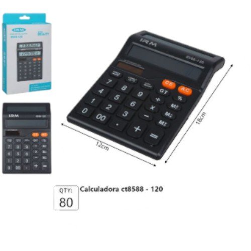 Calculadora de Escritorio CT8588-120 con Pantalla de 12 Dígitos y Teclas Grandes por mayor - Electrónica por mayor