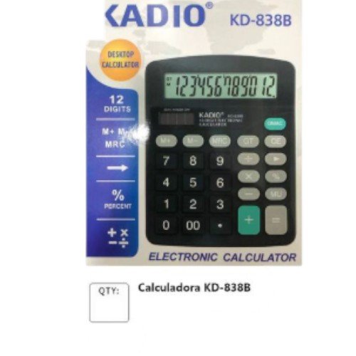 Calculadora de Escritorio KADIO KD-838B con Pantalla de 12 Dígitos por mayor - Electrónica por mayor