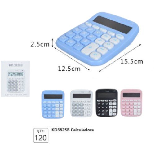 Calculadora de Escritorio KD-3825B con Diseño en Colores Pastel y 12 Dígitos por mayor - Electrónica por mayor