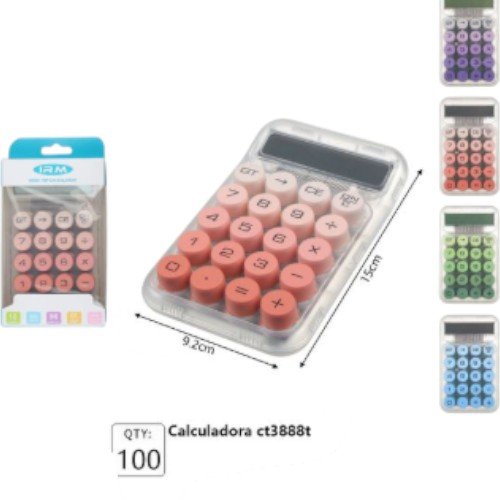 Calculadora de Mano CT3888T en Colores Pastel con Teclas Circulares por mayor - Electrónica por mayor