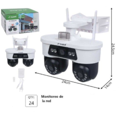 Cámara de Seguridad de Doble Cabezal con Doble Antena y Alarma Visual Integrada por mayor - Electrónica por mayor