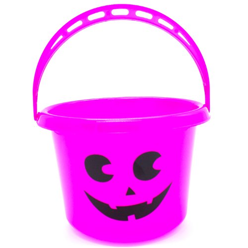 CANASTO PLASTICO CALABAZA FUCSIA por mayor - Halloween por mayor
