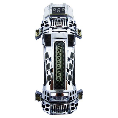 Capacitor para audio de auto marca ceobblife con luz led color plata de 4.0 faradios - 26 cm x 13 cm x 9.5 cm - Compras Aqui