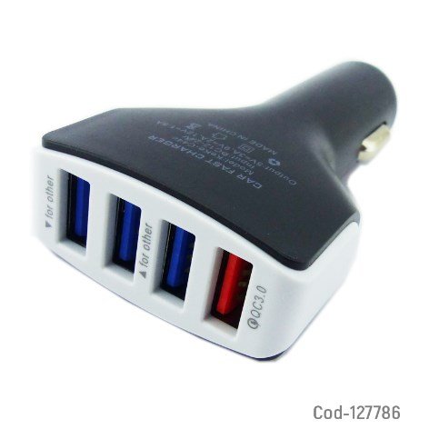 Cargador 4 USB, 7 Amper, 12/24 Volt, 3.0 Carga Rapida. Alta Calidad. por mayor - Electronica por mayor