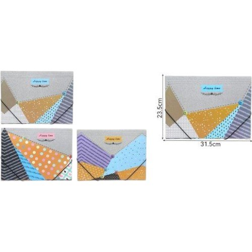 Carpeta para Documentos A4 con Diseño de Figuras Geométricas y Cierre Elástico por mayor Útiles Escolares por mayor