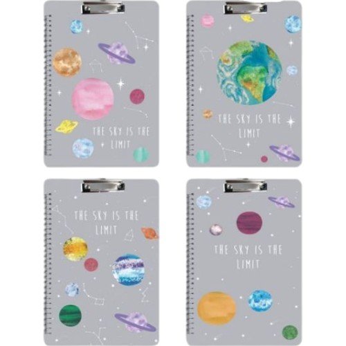 Carpeta Placa A4 con Diseño Planetario y Clip Metálico de Sujeción por mayor Útiles Escolares por mayor