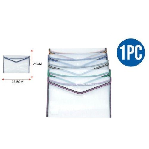 Carpeta Tamaño Oficio Translúcida con Cierre de Botón y Bordes Reforzados por mayor Útiles Escolares por mayor