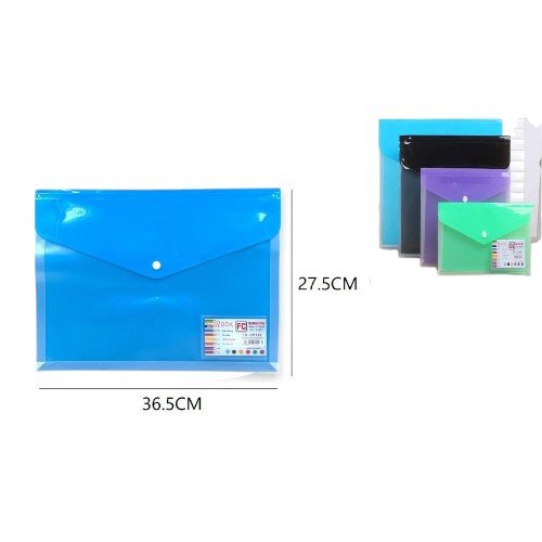Carpeta Tipo Sobre Monocolor con Botón para Documentos Formato FC por mayor - Útiles Escolares por mayor