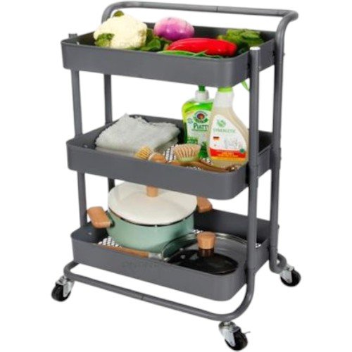 Carro Organizador Multiuso de 3 Niveles con Ruedas y Asa Ergonómica para Cocina y Hogar 35x45x87cm por mayor - Hogar por mayor