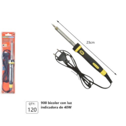 Cautín Profesional de 40W Bicolor con Luz Indicadora de Funcionamiento por mayor - Electrónica por mayor