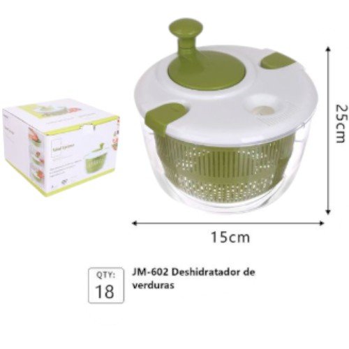 Centrifugador y Deshidratador Manual de Verduras JM-602 con Sistema de Manivela (25cm) por mayor - Electrónica por mayor