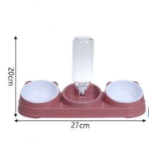 Centro de Alimentación Triple con Bebedero Automático y Orejitas Felinas por mayor - Mascotas por mayor
