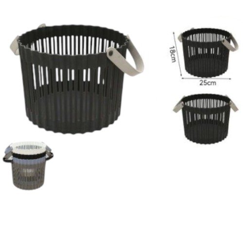 Cesta Organizadora Cilíndrica con Ranuras Verticales y Asas Flexibles – Canasto Multiuso de Diseño Moderno para Hogar por mayor - Hogar por mayor
