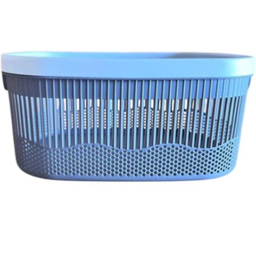 Cesta Organizadora de Polipropileno con Diseño Combinado de Rejilla y Puntos – Canasto Multiuso con Borde Superior Reforzado por mayor - Hogar por mayor