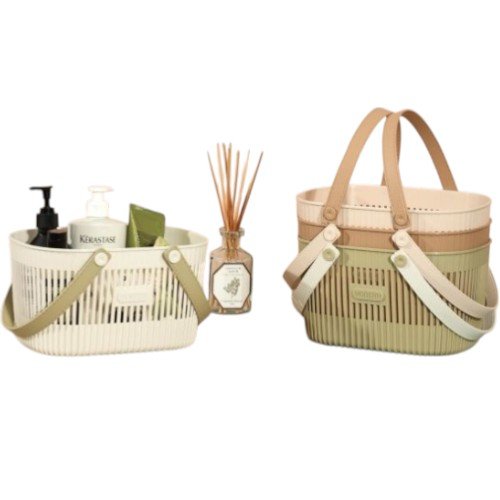 Cesta Organizadora Multiuso con Doble Asa Flexible y Diseño de Ranuras – Canasto de Almacenamiento Estético para Hogar y Baño por mayor - Hogar por mayor