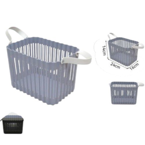 Cesta Organizadora Rectangular Compacta con Ranuras de Ventilación y Asas – Canasto Multiuso para Hogar y Oficina por mayor - Hogar por mayor