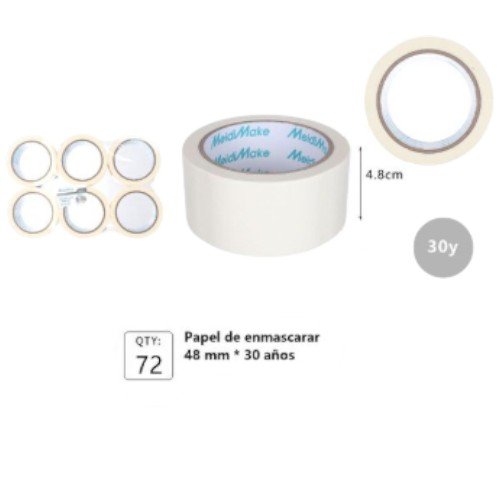 Cinta Adhesiva de Enmascarar de Papel Crepé 24mm x 20y - Pack de 6 Rollos por mayor - Útiles Escolares por mayor