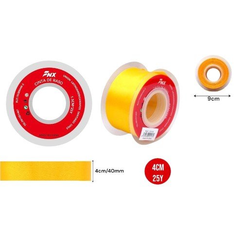 Cinta de Tela Raso Amarilla por mayor - Cotillon por mayor