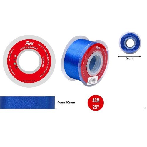 Cinta de Tela Raso Azul Oscuro por mayor - Cotillon por mayor