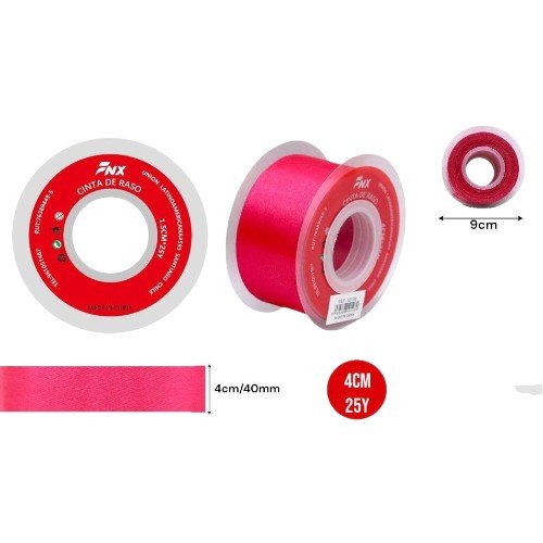 Cinta de Tela Raso Fucsia por mayor - Cotillon por mayor