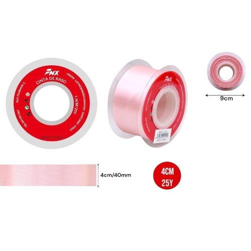 Cinta de Tela Raso Rosa Bebé por mayor - Cotillon por mayor