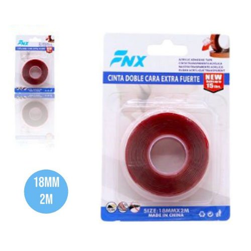 CINTA DOBLE FAX EXTRA FUERTE 18 MM X 2 METROS por mayor en Chile
