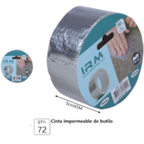 Cinta Impermeable de Butilo y Aluminio para Reparación de Fugas (5cm x 5 Metros) por mayor Útiles Escolares por mayor
