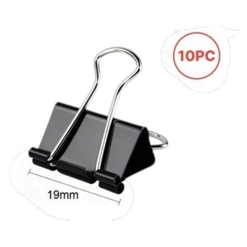 Clip Doble Aprietapapel Negro 19mm por mayor Útiles Escolares por mayor
